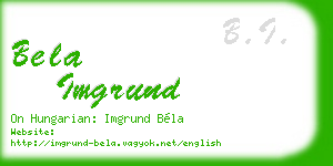 bela imgrund business card